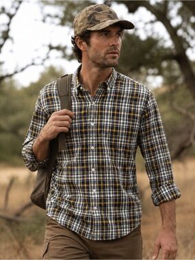 Ball and Buck The Scout Shirt Mens M Plaid Button Front 100% Cotton Made In USA
